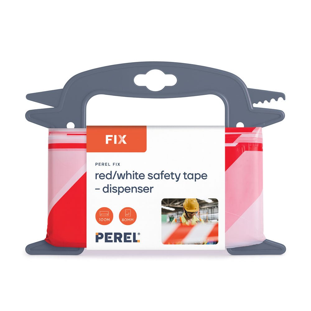 Fita Não Adesiva Sinalização Branco/Vermelho 80mmx100m
