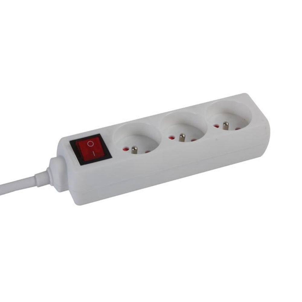 Bloco 3 Tomadas + Interruptor Cabo 1,5mts