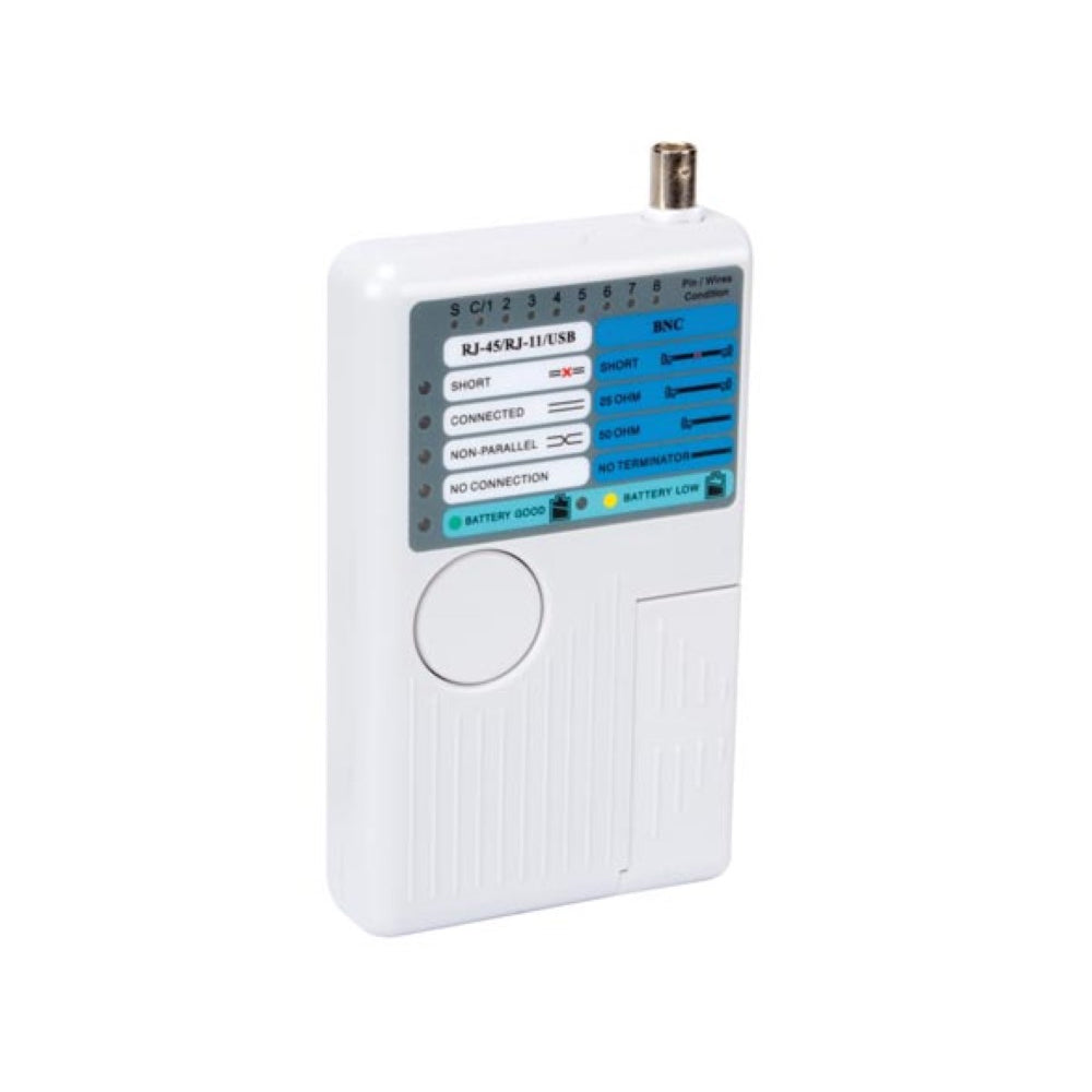 Testador de redes USB-A, USB-B, BNC, 8P8C RJ45 , 6P6C RJ1