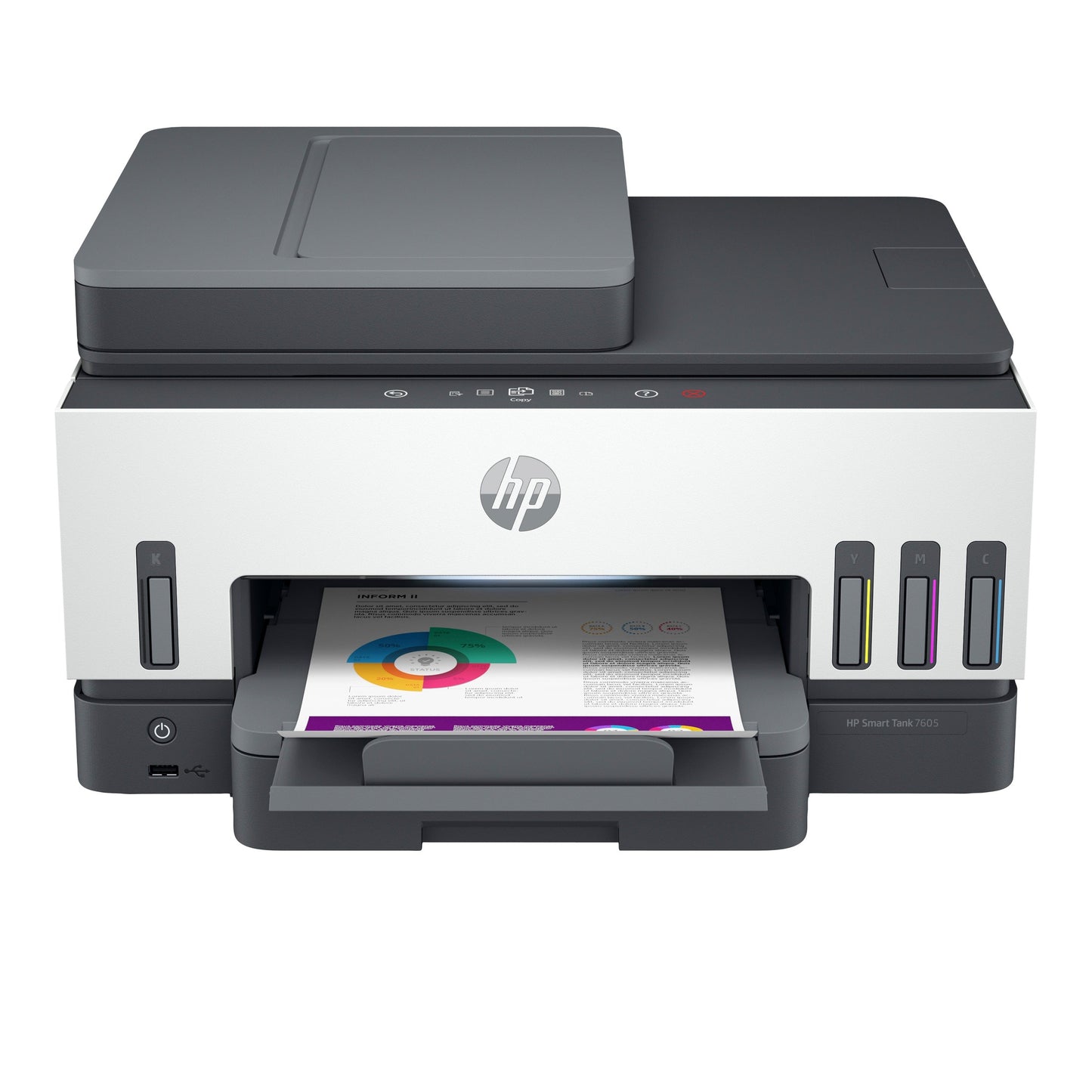 HP Smart Tank 7605 All-in-One MFP colour inkjet refillable A4 13ppm Copy 15ppm Print 250sheets USB Wi-Fi Bluetooth