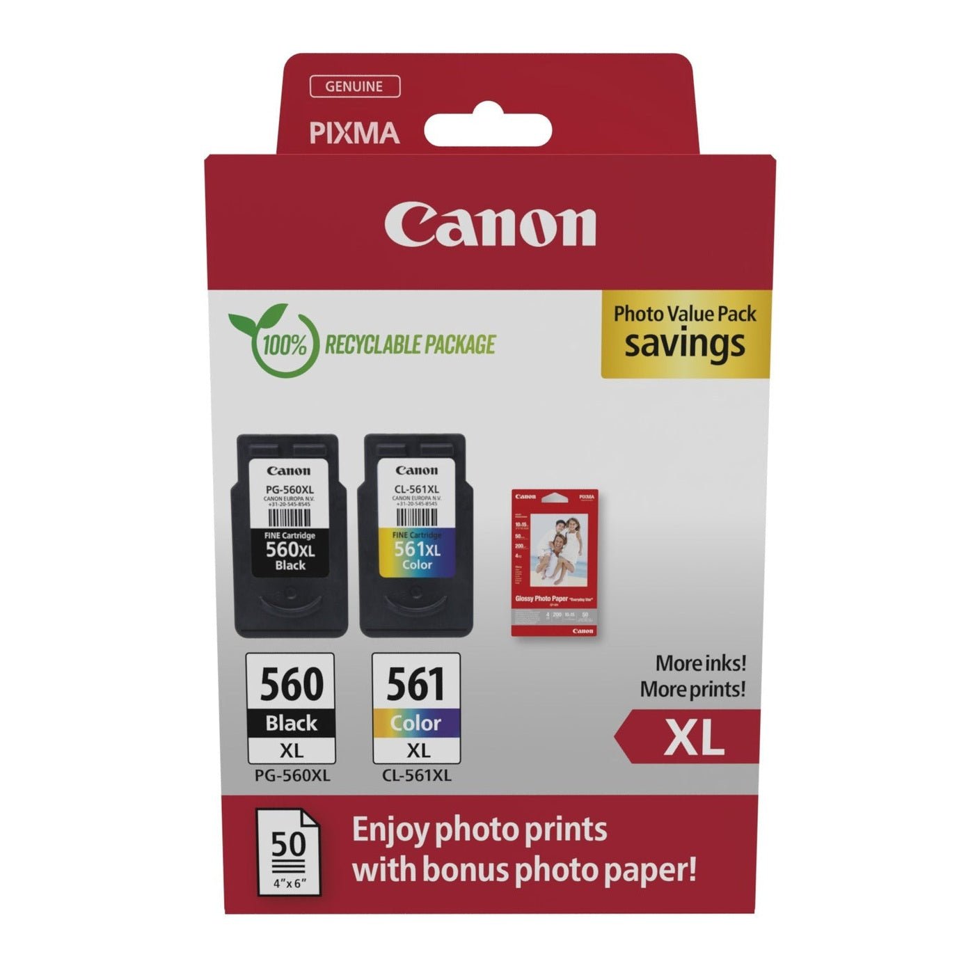 Cartucho de Tinta Canon PG-560XL/CL-561XL - Alta Capacidade e Qualidade Canon