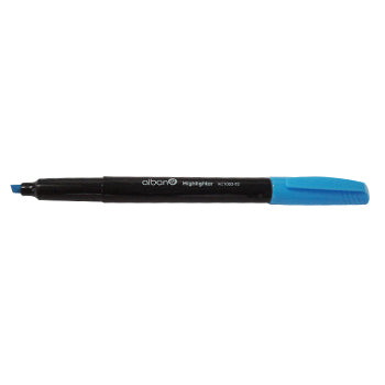 Marcador fluorescente azul Alban AC1083-02, caneta de marcação destacável, em embalagem com uma unidade.