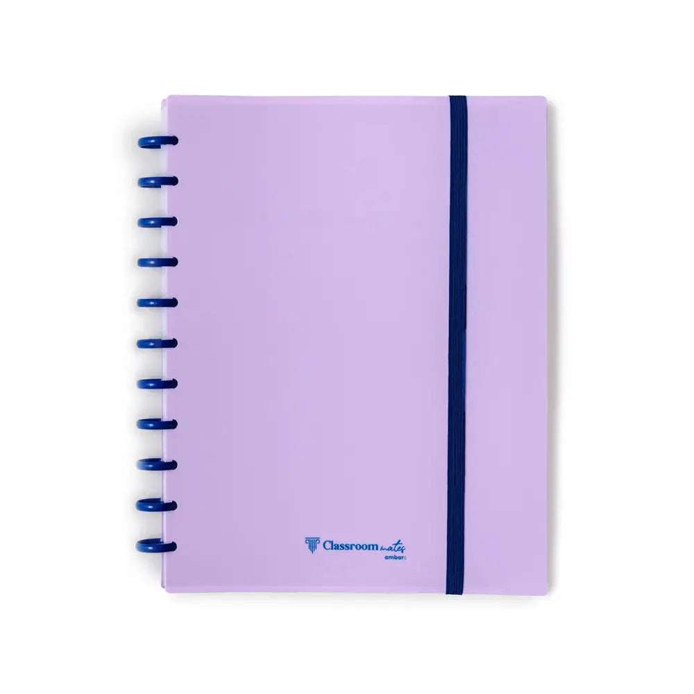 Caderno EcoSmart A4 Ambar e Alfazema com capa de PP e 100 folhas, ideal para anotações e estudos.