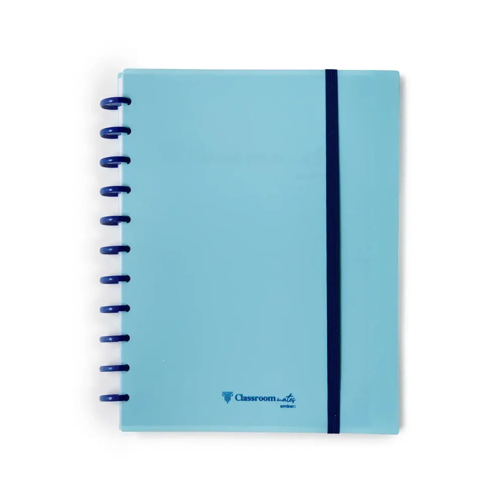 Caderno EcoSmart Ambar A4 azul com 100 folhas para escola, capa de PP resistente e folhas brancas para anotações escolares