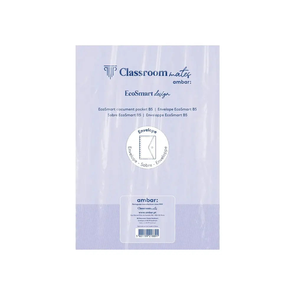 Envelope EcoSmart Ambar B5 para caderno EcoSmart da marca Ambar, feito para proteger e promover sustentabilidade.