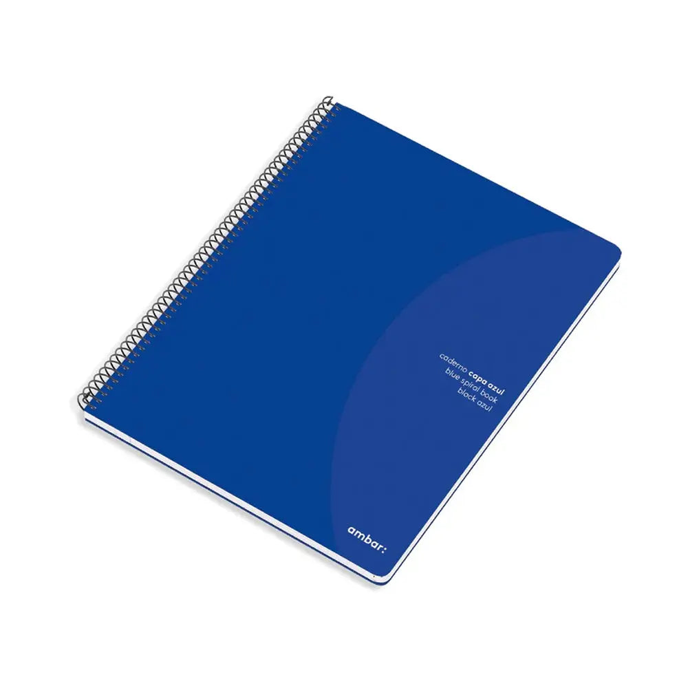Bluepixel Equipamentos e Serviços Informáticos Lda | Caderno Espiral A4 Liso Âmbar Azul 80 Folhas Ambar Cadernos Espiral