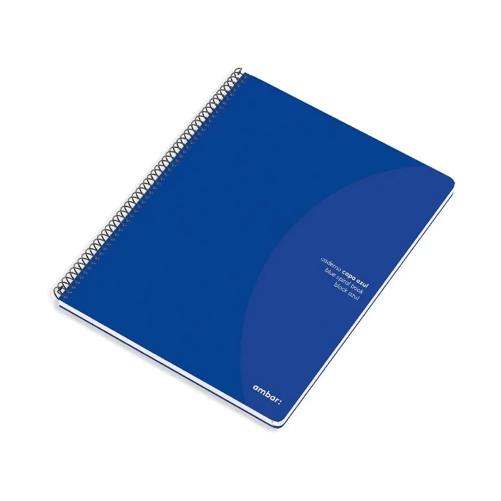 Bluepixel Equipamentos e Serviços Informáticos Lda | Caderno Espiral A5 Azul Liso 70g - 80 Folhas para Estudo e Anotações Ambar Cadernos Espiral