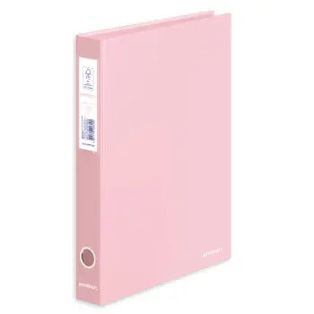 Pasta arquivo Ambar Classroom Mates na cor salmão, com acabamento em amarelo claro, ideal para organização de documentos.