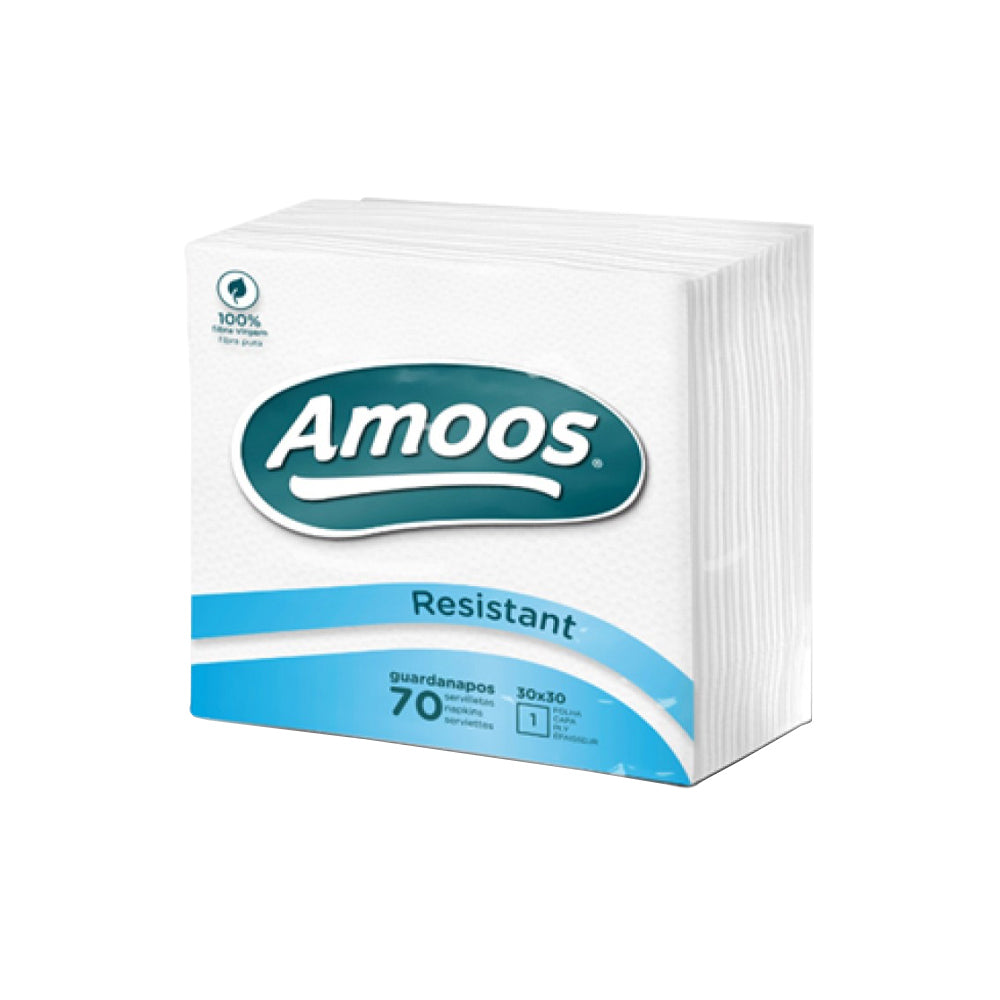 Guardanapos Brancos 30x30cm Amoos - Pack com 70 unidades