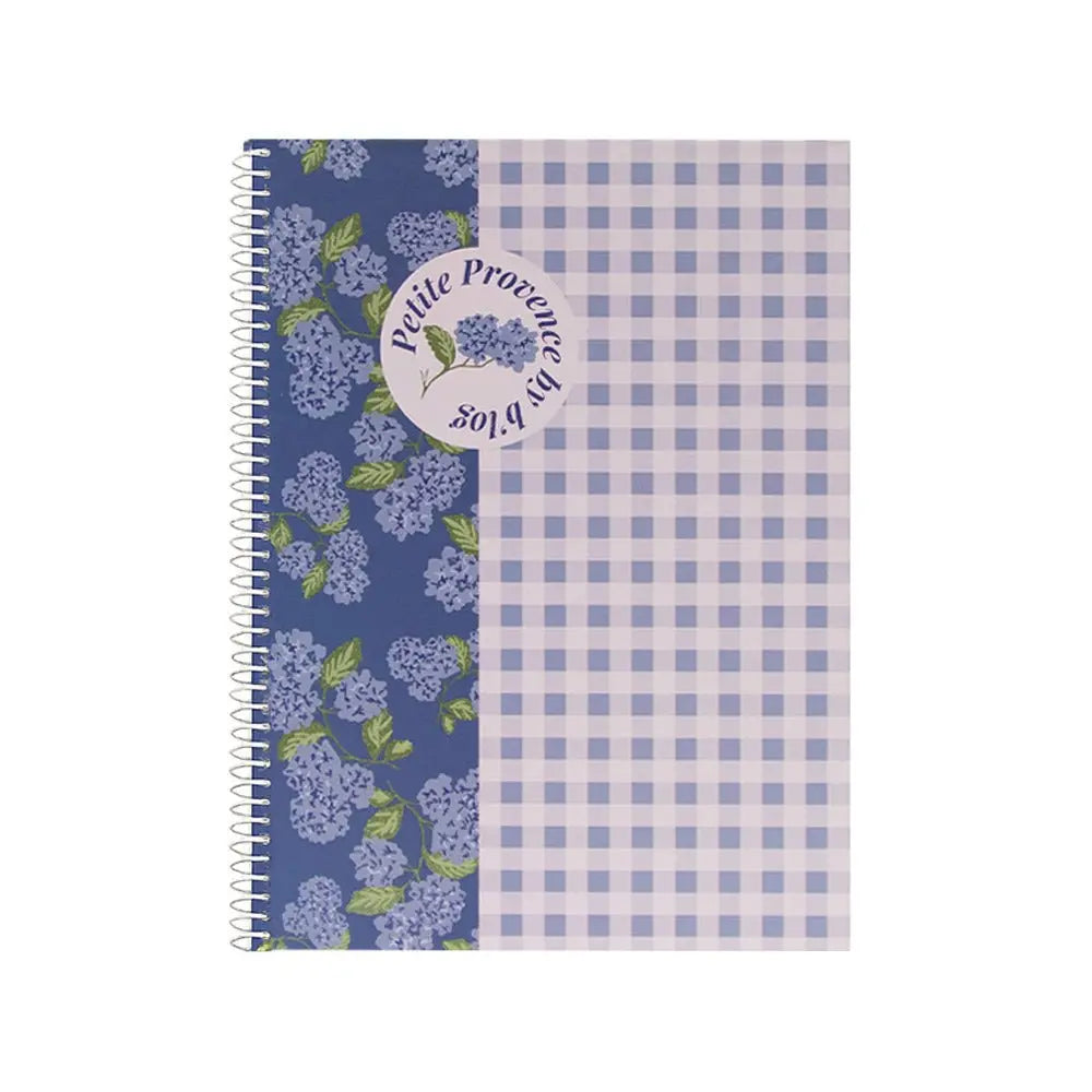 Caderno espiral A4 pautado Provence Flower da marca Ancor, com 80 folhas, capa decorada com padrão floral.