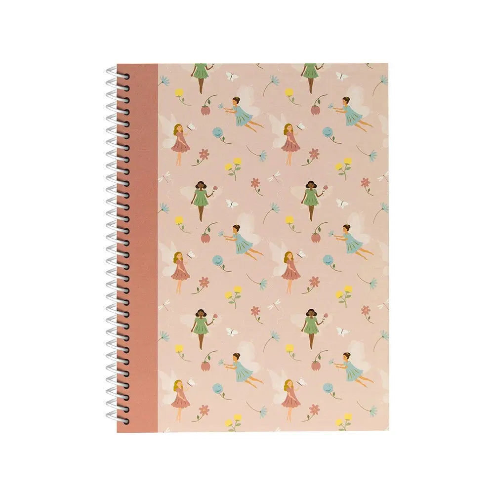 Caderno espiral A4 quadriculado da marca Ancor com 80 folhas, design de fadas do conto Fairies Tale, papel quadriculado.