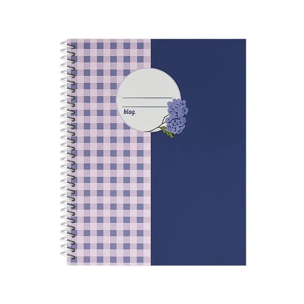 Caderno espiral A4 quadriculado Provence Vichy Ancor com 80 folhas, capa colorida e design elegante.