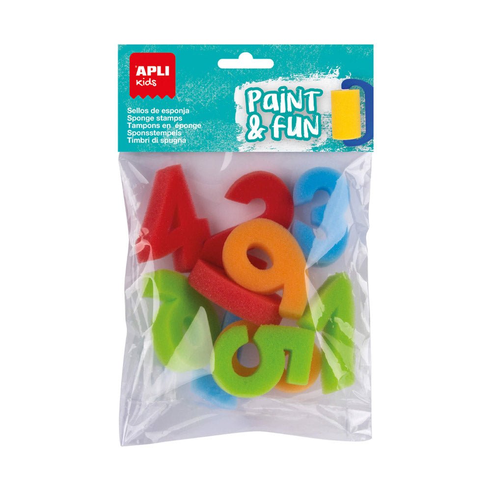 Bluepixel Equipamentos e Serviços Informáticos Lda | Esponja Carimbo 123 Apli Kids Paint & Fun - Kit com 10 unidades Apli Acessórios de Pintura