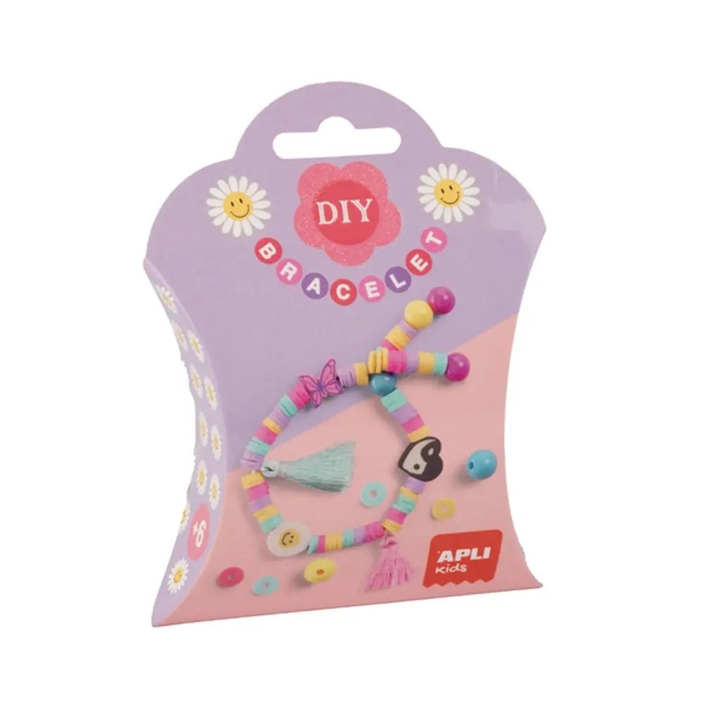 Conjunto de pulseiras Daisy Apli Kids, acessórios coloridos e divertidos para crianças, com várias pulseiras de plástico.