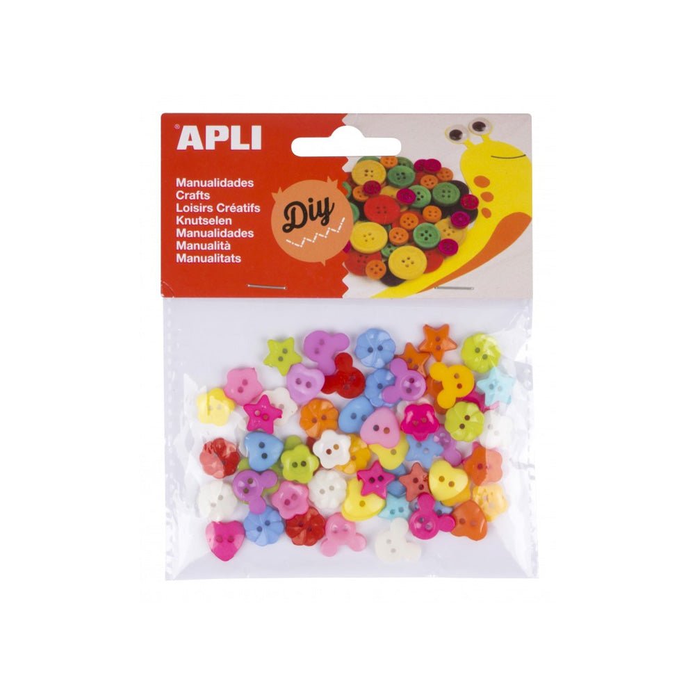 Bluepixel Equipamentos e Serviços Informáticos Lda | Botões Plásticos Apli Coloridos 12mm – Pacote com 60 Peças Apli Decorativos