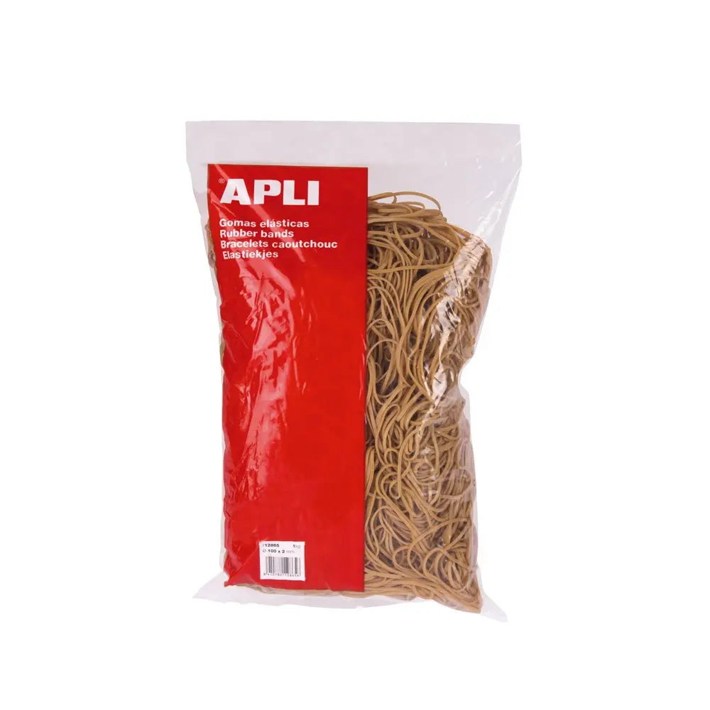 Elásticos nº18 Apli, pacote com 100g de elásticos para artesanato e costura, tamanho 02x100mm, em embalagem com vários elásticos.