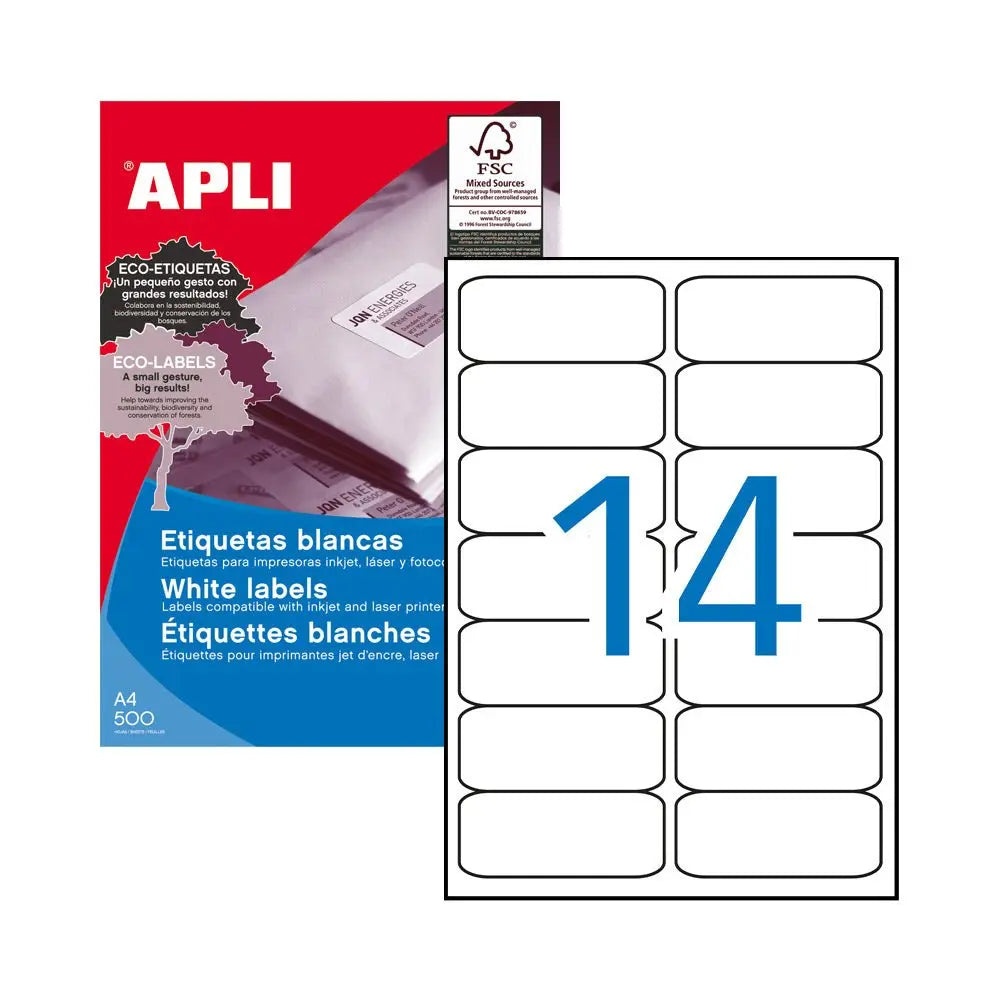 Bluepixel Equipamentos e Serviços Informáticos Lda | Etiquetas 099,1x038,1mm Apli – 1400 unidades Apli Etiquetas