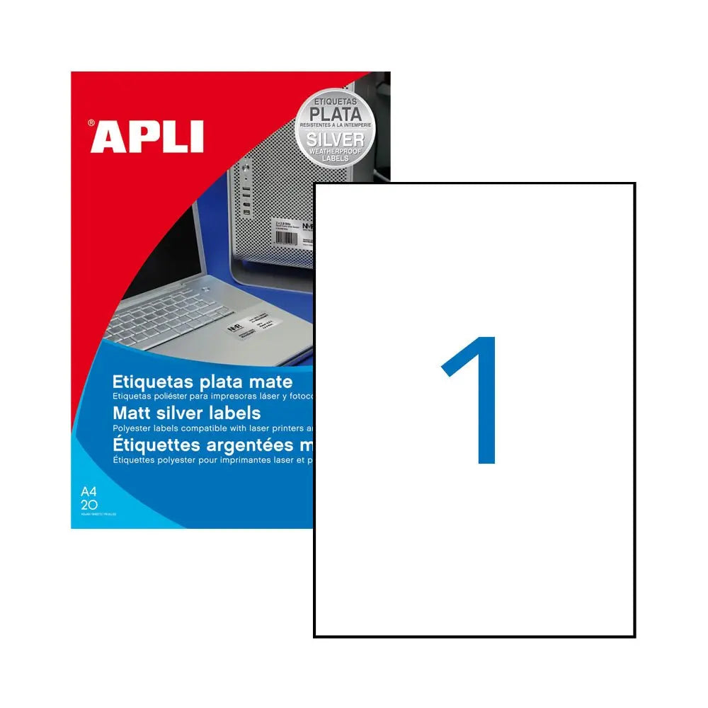 Bluepixel Equipamentos e Serviços Informáticos Lda | Etiquetas Resistentes 210x297mm Poliester Mate – 20 unidades Apli Etiquetas