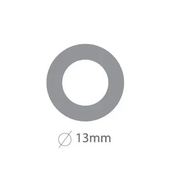 Reforços autoadesivos Apli de 13mm, pacote com 500 unidades, em dispensador branco, para reforçar páginas e documentos.