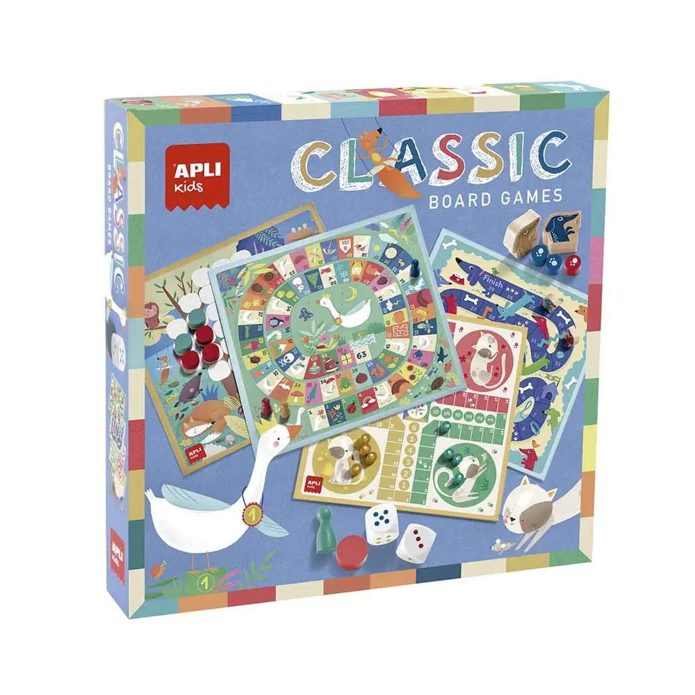 Jogo Apli Kids Clássico 4 em 1 com tabuleiro e cartas, diversão educativa para crianças, marca Apli