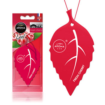 Ambientador para carro Aroma Car Leaf Cherry, automóveis, com cheiro de cereja, proporcionando frescor duradouro no interior do veículo.
