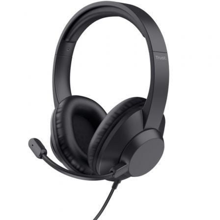 Headset TRUST Ayda Max USB com Microfone ENC e Jack 3.5mm em Preto