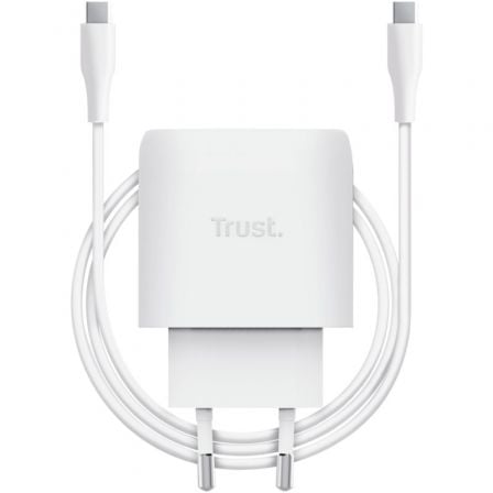 Carregador USB-C Trust Maxo 45W GAN Branco | Rápido e Eficiente
