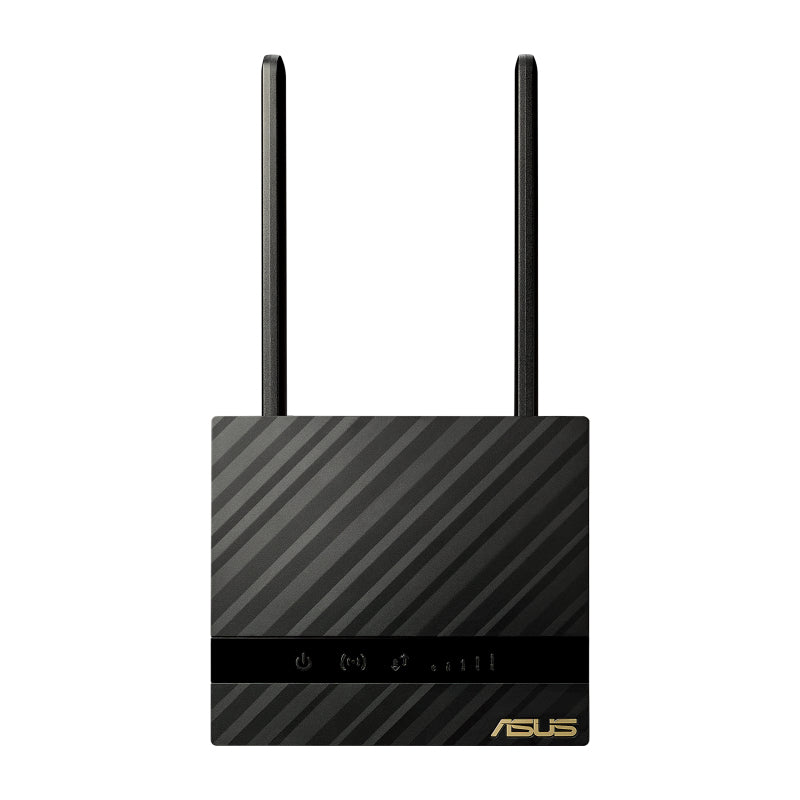 Roteador ASUS 4G-N16 LTE Wi-Fi N300 de alta velocidade, com antenas e portas de conexão, para conexão móvel confiável.