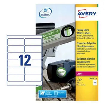 Bluepixel Equipamentos e Serviços Informáticos Lda | Etiquetas Resistentes Avery 099,1x042,3mm – 240 un. Avery Folhas A4