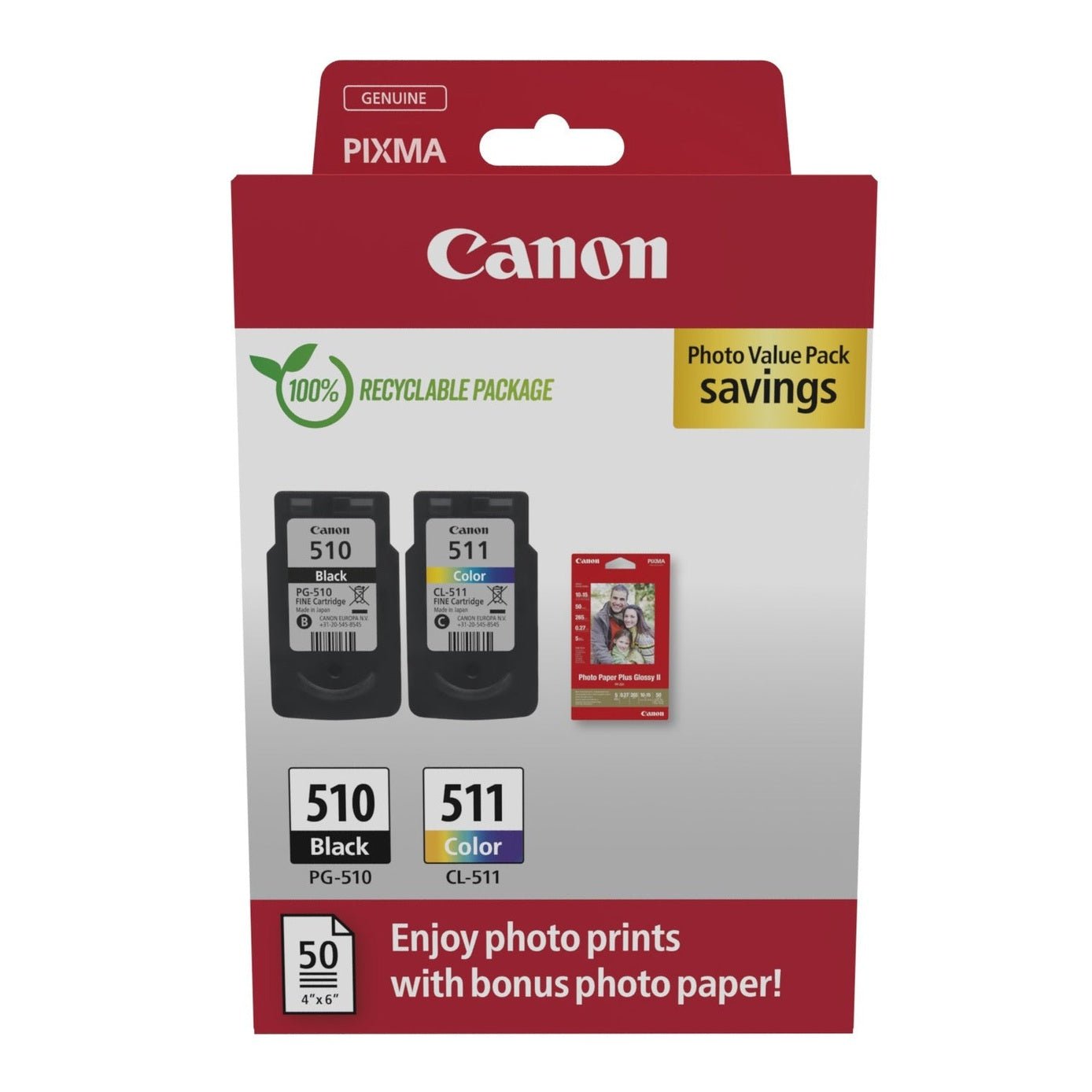 Cartucho de Tinta Canon PG-510/CL-511 para Impressora — Alta Qualidade Canon