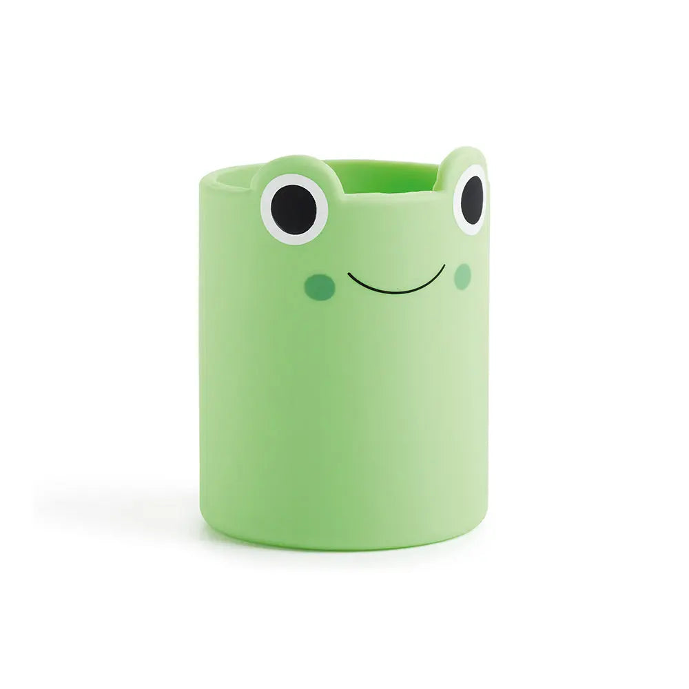 Porta lápis de silicone redondo Wildly Sapinho da Back2Fun, ideal para organização divertida de canetas e lápis.
