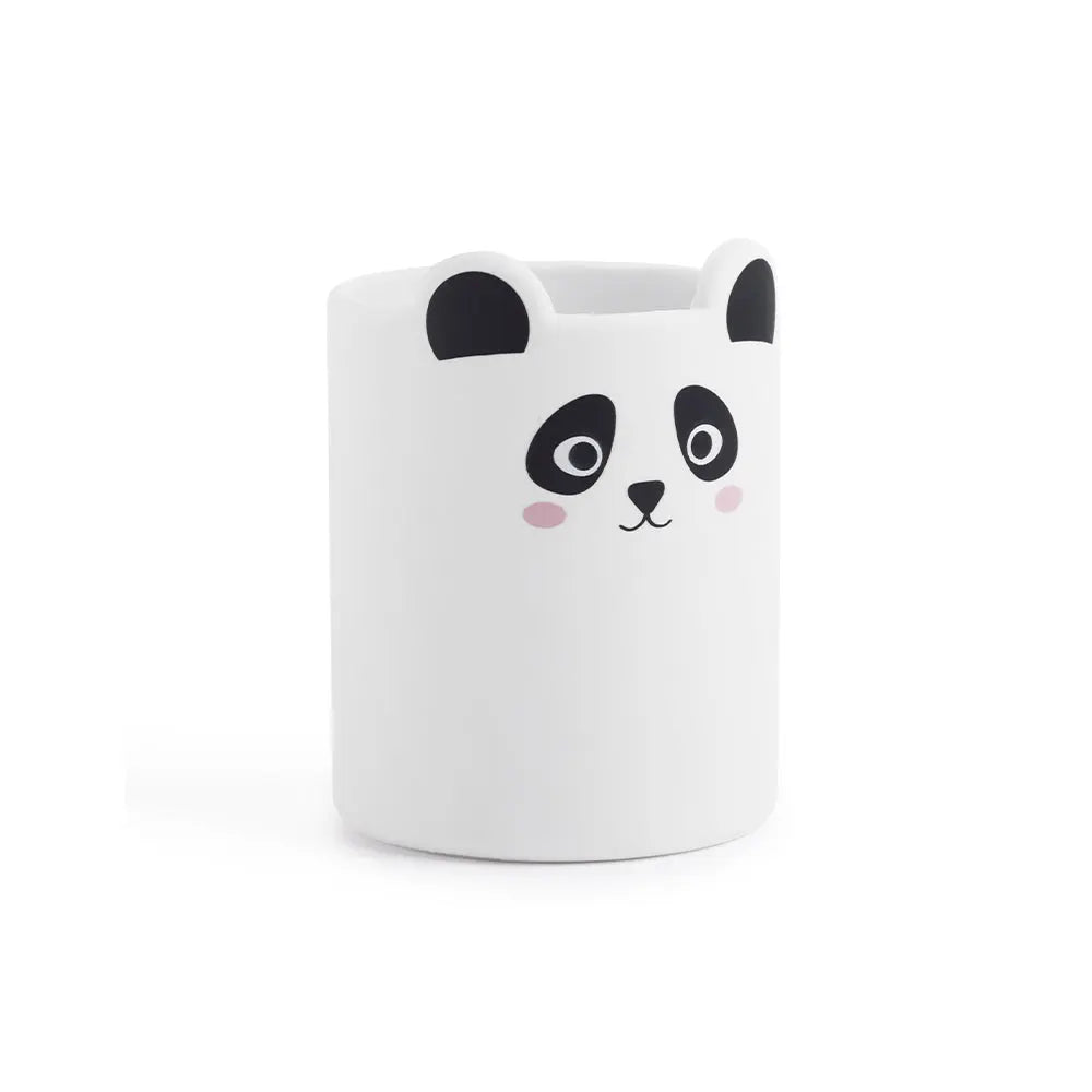 Porta lápis de silicone Wildly Panda da Back2Fun, organizador divertido com design de panda em cores vibrantes.