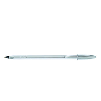 Esferográfica BIC edição especial preta com ponta de 1mm e detalhes prateados, pacote com 20 unidades.