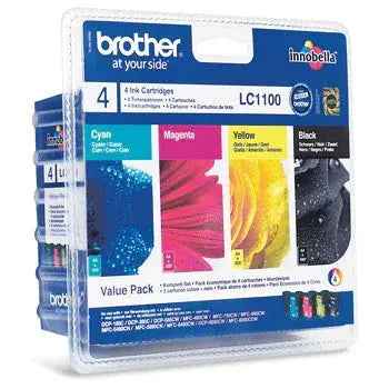 Pack Tinteiros Brother LC1100VALBP – 4 Cores para Impressora