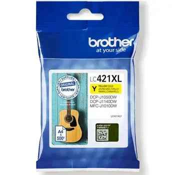 Tinteiro Brother LC421XLY Amarelo para Impressoras - 500 páginas