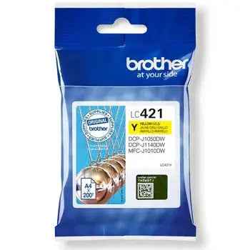 Tinteiro Brother LC421Y Amarelo – 200 páginas de alta qualidade