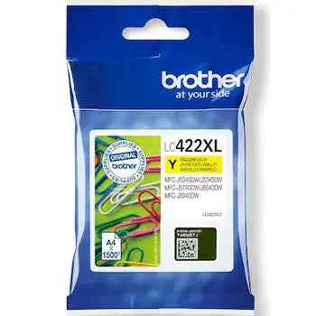 Tinteiro Brother LC422XLY Amarelo – 1500 páginas, alta qualidade