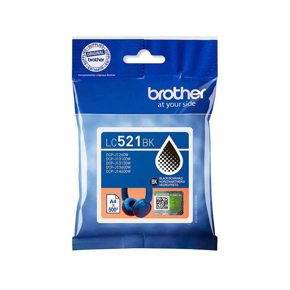 Tinteiro Brother LC521BK Preto para Impressora – 500 Páginas