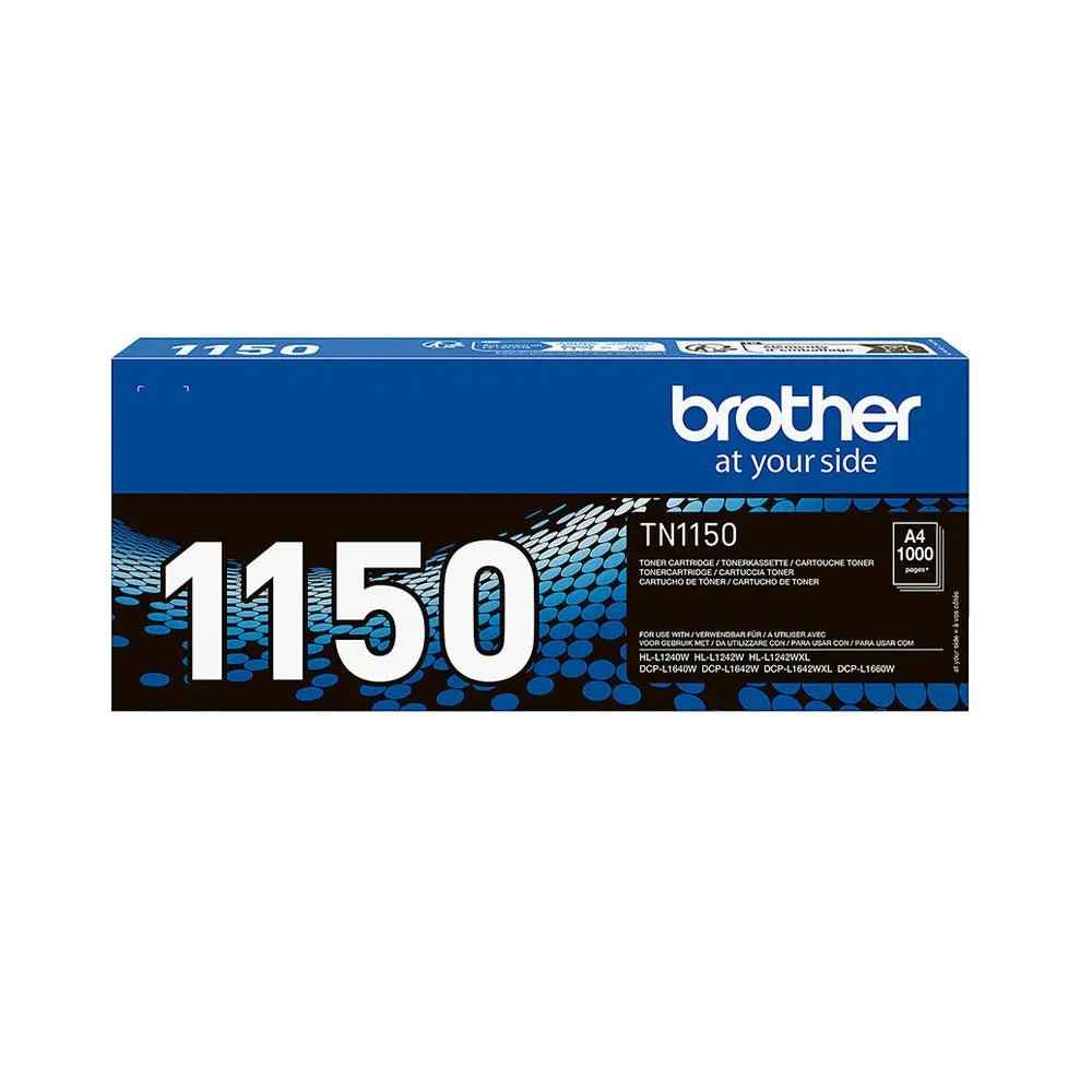 Toner Brother TN-1150 preto original, compatível com impressoras Brother, com capacidade para 1000 páginas.