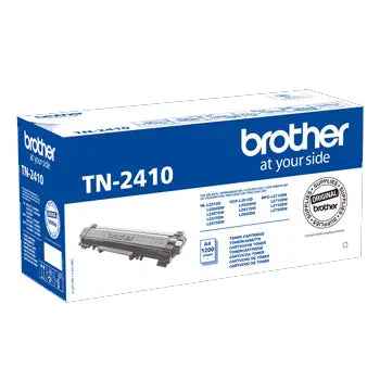 Toner Brother TN-2410 preto original para impressora, capaz de imprimir até 1200 páginas, compatível com impressoras Brother.