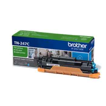 Toner azul Brother TN-247C original para impressora, capacidade para 2300 páginas, compatível com impressoras Brother.