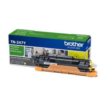 Toner Brother TN-247Y amarelo original para impressora, com capacidade para 2300 páginas de alta qualidade.