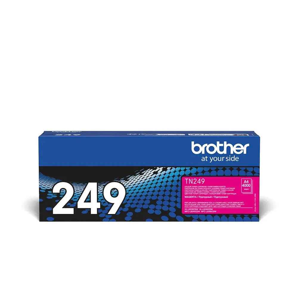 Toner Brother TN-249M Magenta original para impressora, capacidade para 4000 páginas, compatível com impressoras Brother.