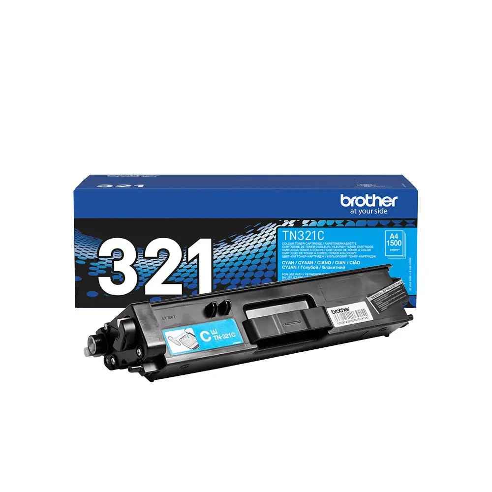 Toner Brother TN-321C azul original para impressora, capacidade para 1500 páginas, compatível com impressoras Brother.
