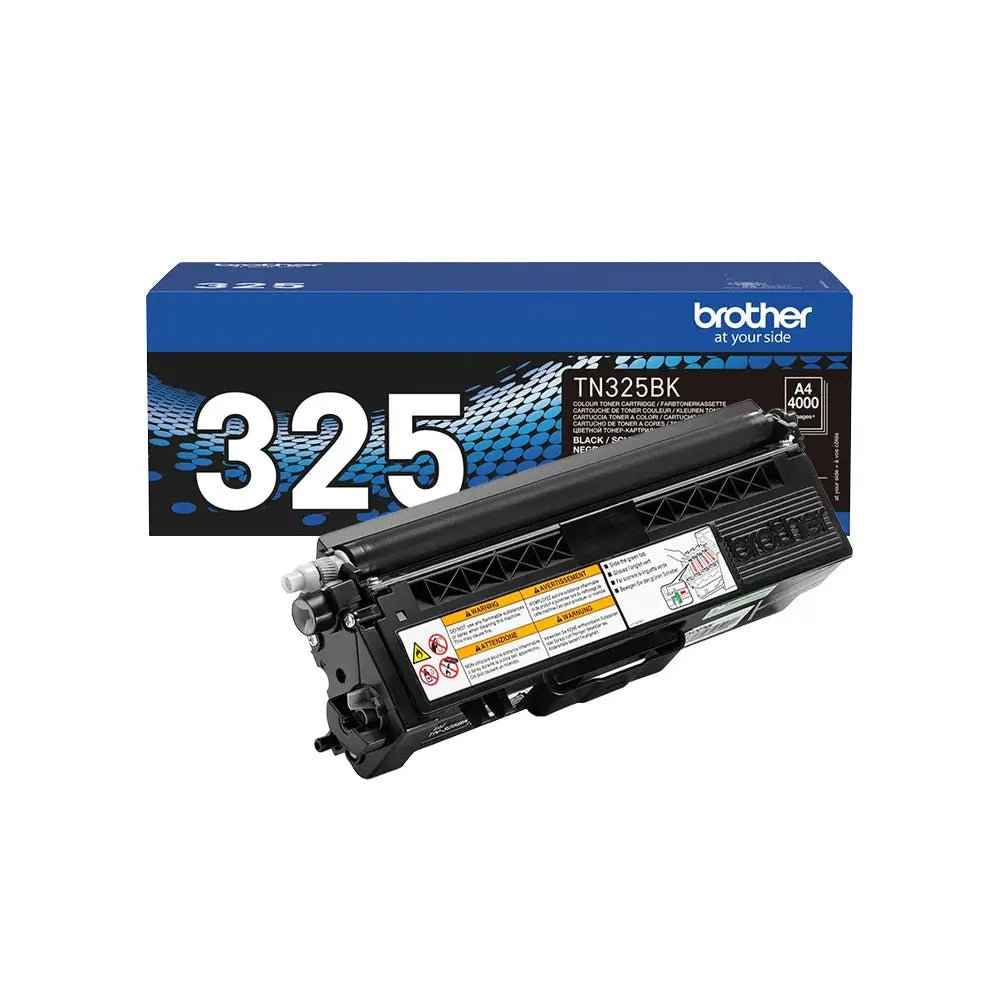 Toner Brother TN-325BK preto original para impressoras, capacidade para 4000 páginas, compatível com impressoras Brother.