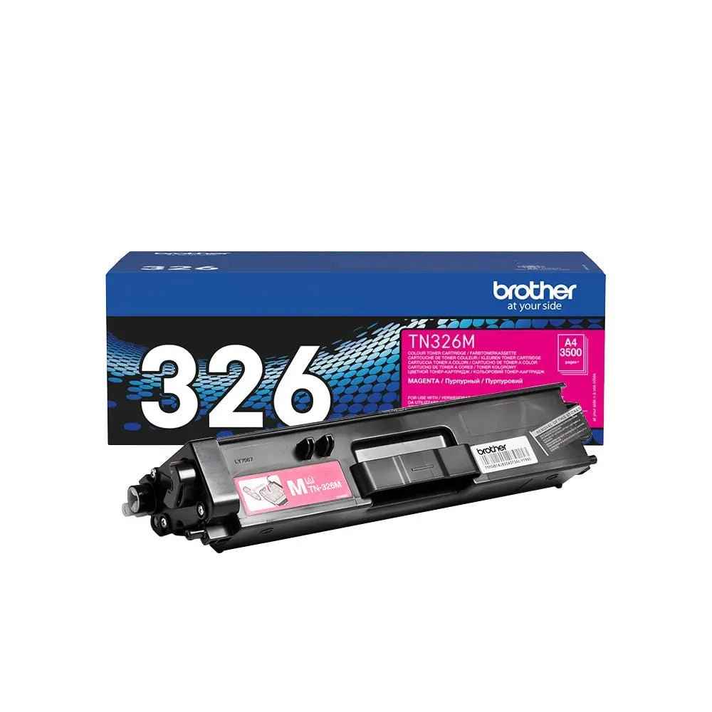 Toner Brother TN-326M magenta original para impressoras, capacidade de 3500 páginas, impressões de alta qualidade