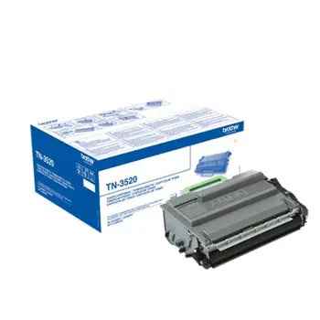 Toner Brother TN-3520 preto original para impressora, alta qualidade, capaz de imprimir até 20.000 páginas.