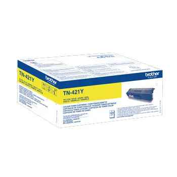 Toner Brother TN-421Y amarelo original para impressora, alta qualidade, até 1800 páginas impressas.