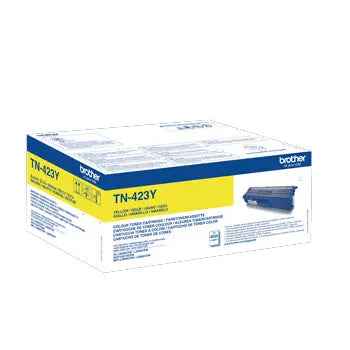 Toner Brother TN-423Y amarelo original para impressora, imprime até 4000 páginas, alta qualidade e compatível com impressoras Brother.