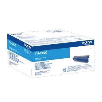 Toner Brother TN-910C azul original para impressoras, capacidade para 9000 páginas, compatível com impressoras Brother.